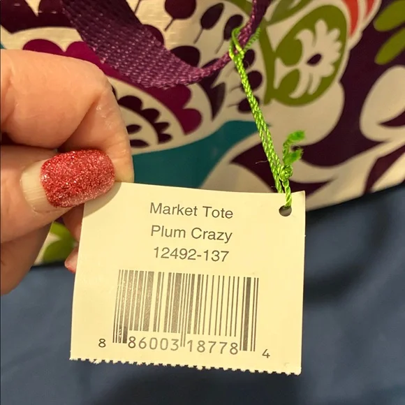 Vera Bradley Market Floral Totes (2) “Plum Crazy”. 10.00 each - Picture 2 of 5